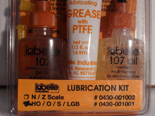 LUBRICATION KIT HO/O/S/ SCALE  0430-001001 - 102 OIL 106 GREASE 107 OIL